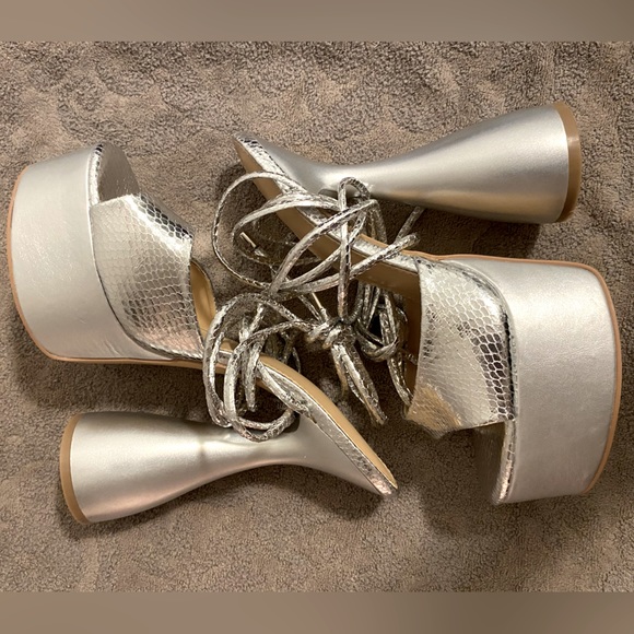 Metallic Disco Platform Heels - Picture 5 of 12